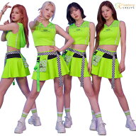 団体衣装 蛍光色 ダンス衣装 セットアップ レディース 韓国 K-POP ヒップホップ アイドル ステージ 発表…