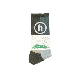 【公式 正規品】HIDDEN® HIDDEN Patchwork Socks - Olive/Green　サイズ：OS(FREE)　靴下 正規品 【中古】 【新古品　未使用品】日本製MADE IN JAPAN