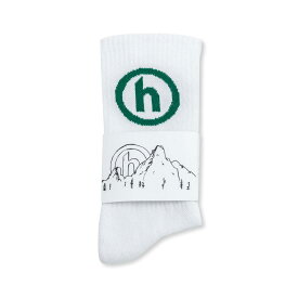 【公式 正規品】【size:FREE】Hidden NY Classic Sock White/Green 正規品