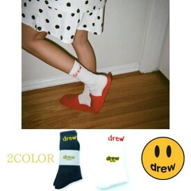 【公式 正規品】Drew House scribble socks ドリューハウス シークレット　ソックス-2カラー（ホワイト ブラック）　白　黒　サイズ：FREE　靴下 正規品 【中古】 【新古品　未使用品】