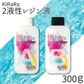 【食品衛生法適合】キララ 2液性レジン液　300g　エポキシ樹脂　／　固まるハーバリウム クリスタル レジン リバーテーブル ハンドメイド 製作 クラフト 大容量 送料無料 アクセサリー お皿 製作 クリア ハード