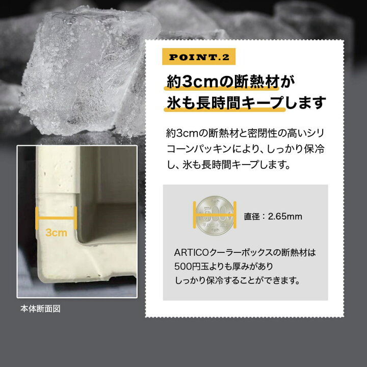 楽天市場】クーラーボックス 大型 ハード ARTICO アルティコ 58QT 容量 