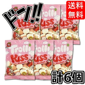 【おやつ・配布用】Trolli トローリ ストロベリーキス グミ 6袋まとめ買いセット 輸入菓子 バナナ マシュマロ ストロベリーフレーバー スペイン 輸入 海外 外国 プレゼント 大量 大容量 美味しい フルーツグミ フルーツ味 個包装