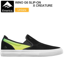 エメリカ EMERICA スニーカー スケートシューズ メンズ レディース ワイノG6スリッポン クリーチャー ブラック WINO G6 SLIP-ON×CREATURE 20HO snk【靴】2012ripe【返品交換・ラッピング不可】