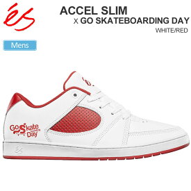 【正規取扱店】エス 'es スニーカー スケートシューズ メンズ アクセルスリム ACCEL SLIM × GO SKATEBOARDING DAY ホワイト レッド 2023AW 23FALL snk【靴】2309ripe