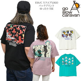 ゴースローキャラバン go slow caravan Tシャツ 半袖 メンズ USA/C スクエアLOGOバックプリントゆったりTEE 341915B 2025SS sst 【服】2506ripe[M便 1/1]