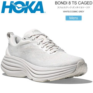 �z�J HOKA �����j���O�V���[�Y ���� �����Y �X�e���X �e�b�N �{���_�C8 TS �P�[�W�h STEALTH TECH BONDI 8 CAGED �z���C�g/�R�X�~�b�N�O���[ 1155391-WMC 2026SS snk�y�C�z2601ripe