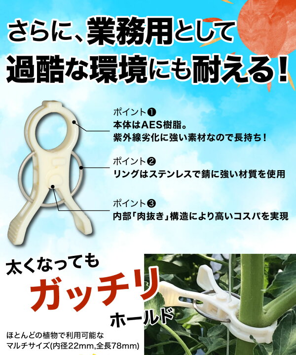 誘引クリップ 茎に優しい R型（サイズ：20㎜）1箱/2,000個入 【公式通販】