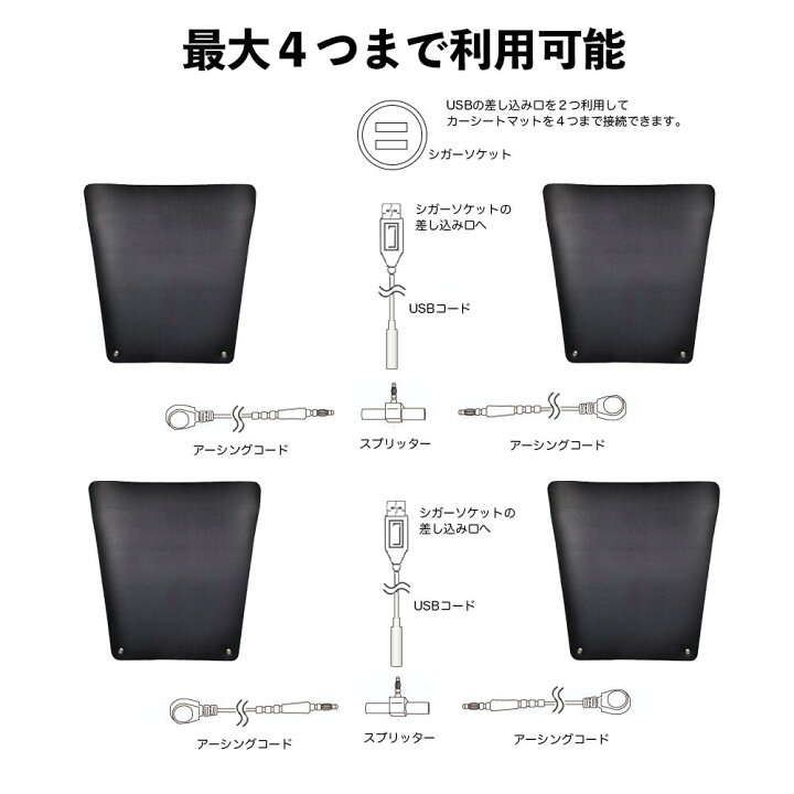 楽天市場】アーシング カークッションマット (PUレザータイプ  