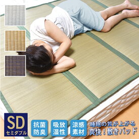 【国産】敷きパッド リバーシブル マットレス【セミダブル】約120×200cm 厚み:約1.2cm（最厚部）置き畳 抗菌 防臭 吸湿 天然素材 ベッドパッド シーツ クール 新生活【TOIRO_SD】