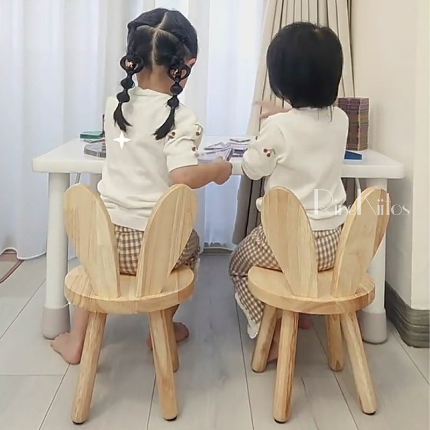 楽天市場 | HInana - 【可愛い×実用的】うさぎ耳付きキッズチェア