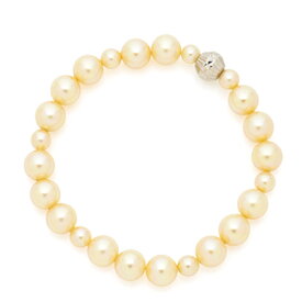 マジョリカパール ローズクリーム　ストレッチブレスレットMajorica Pearl　パーティー フォーマル 結婚式 冠婚葬祭 大粒