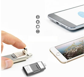 即納♪iPhone android PC 外付け USBメモリー 4色 8GB〜128GB 3メモリー増設 OTG 容量 不足を解決 写真 動画保存楽々♪ 携帯 スマートフォン パソコン Xperia Samsung iPhone ipod ipad Apple
