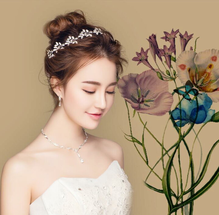 ヘアアクセグローブの3点セット カラードレス 間に合い