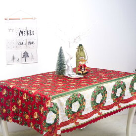 クリスマス テーブルクロス インテリア クリスマス柄 約150×180 大きめ 雑貨 テーブル ツリー サンタ おうちクリスマス 4タイプ デコレーション パーティー 集まり オシャレ レッド トナカイ 即納