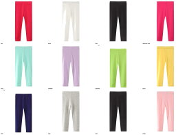 【全12色】キッズ レギンス 春夏用｜子供服 ストレッチ パンツ 無地 カラバリ豊富 80〜140cm｜柔らかコットン素材 女の子 男の子 スリムフィット 保育園 幼稚園 通園 通学 2T〜7T対応 パステルカラーレギンス 原色レギンス お揃いコーデ ダンス イベント 押しカラー
