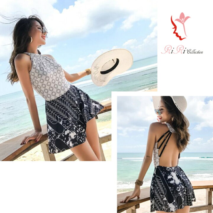 楽天市場 新作 水着 Mizugi18 056 ワンピース 水着 ショートパンツセット 海 旅行 新婚旅行 温泉 海外 リゾートホテル セレブ グアム サイパン パリ島 セブ島 モルディブ パラオ タヒチ ハミルトン島 ドバイ 新婚旅行 Ririコレクション