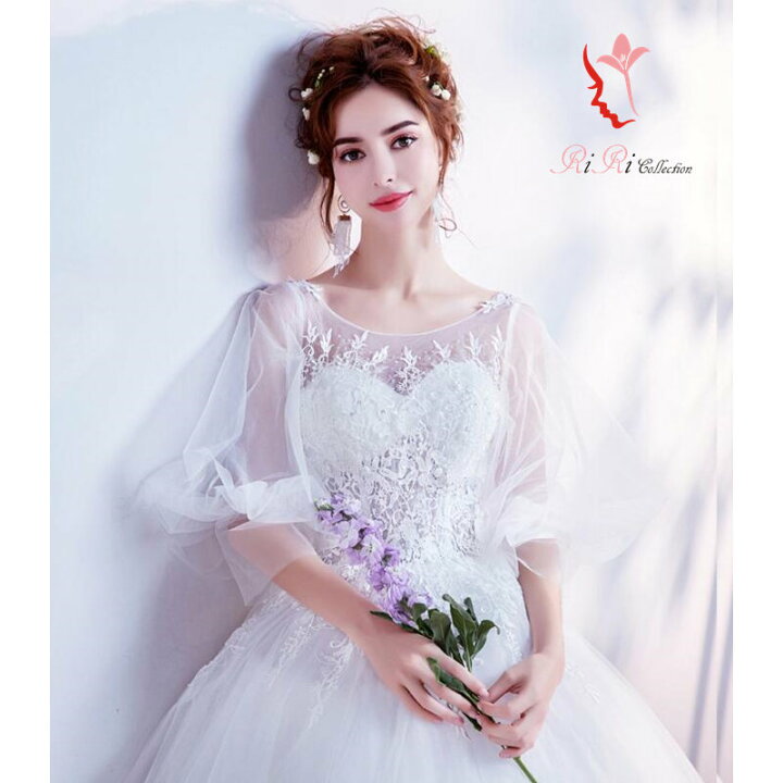 楽天市場 新作 ウェディングドレス フレア バルーン袖 フラワー Flower セクシー ドレス カラードレス 結婚式 披露宴 刺繍 プリンセスライン 二次会 パーティードレス ビスチェウエディングドレス マタニティウエディングドレス 演奏会 お嫁さん 発表会 花嫁 Dores 293