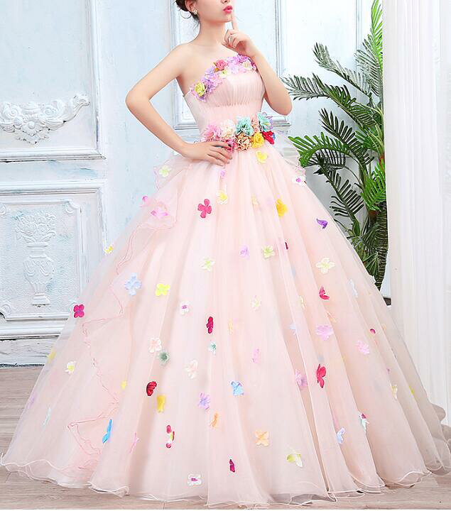 カラードレス ピンク 薔薇の花 細身 披露宴 68 Off