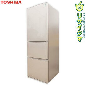 【中古】K▼東芝 冷蔵庫 363L 2017年 3ドア 真ん中野菜室 ロータイプ ピンクゴールド GR-H38SY ■大型商品・送料別途必要■ (27135)