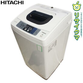 【中古】M▽日立 洗濯機 2018年 5.0kg 風脱水 ステンレス槽 2ステップウォッシュ ピュアホワイト NW-50B ■大型商品・送料別途必要■ (27443)