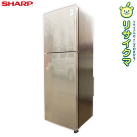 【中古】K▼シャープ 冷蔵庫 225L 2018年 2ドア 大容量 2WAYフレッシュルーム ガラス棚 LED照明 シルバー SJ-D23D ■大型商品・送料別途必要■ (27192)