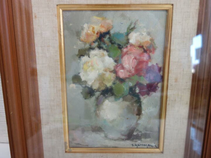 楽天市場】【中古】M▽山崎翠祥 薔薇 油絵 額縁 □送料無料対象外  