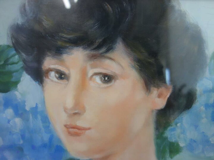 楽天市場】【中古】M▽斎藤光子 油彩 絵画 額縁 ソワレの女 F4 □送料 
