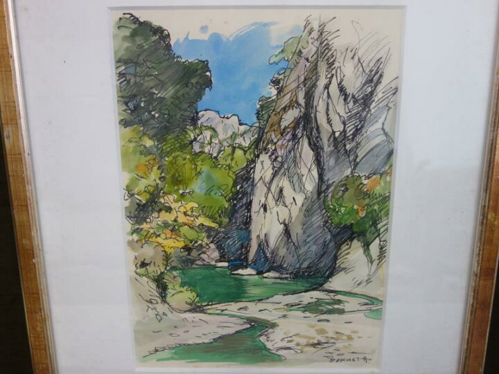 楽天市場】【中古】M▽山中徳次 水彩 絵画 額縁 断魚渓 □送料無料対象 
