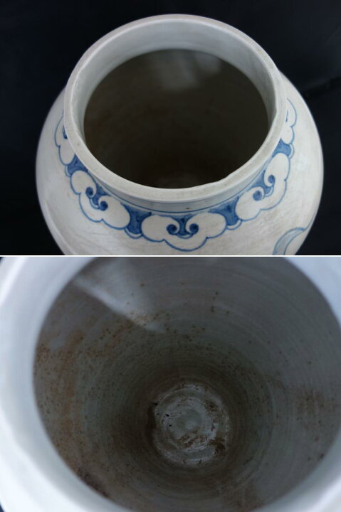 楽天市場】【中古】M▽李朝 壺 花器 花文様 蓮花文 染付 辰砂染付 