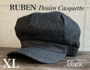 ◇　2サイズ展開 Ruben ルーベン キャスケット デニム アップル ふんわり シルエット サイズ調整 男女兼用 BIG XL サイズ　レディース メンズ サイズ調整可能　ML　XL　大きいサイズ　BIGサイズ　キャス　ハンチングキャスケット　トラッド　ストリート　カジュアル