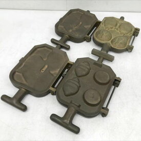 D8726YO 【デッドストック・未使用品】4点セット たい焼き器 煎餅焼き器 焼き型 菓子型 鯛 鶴 亀 せんべい 厨房機器店舗・業務用
