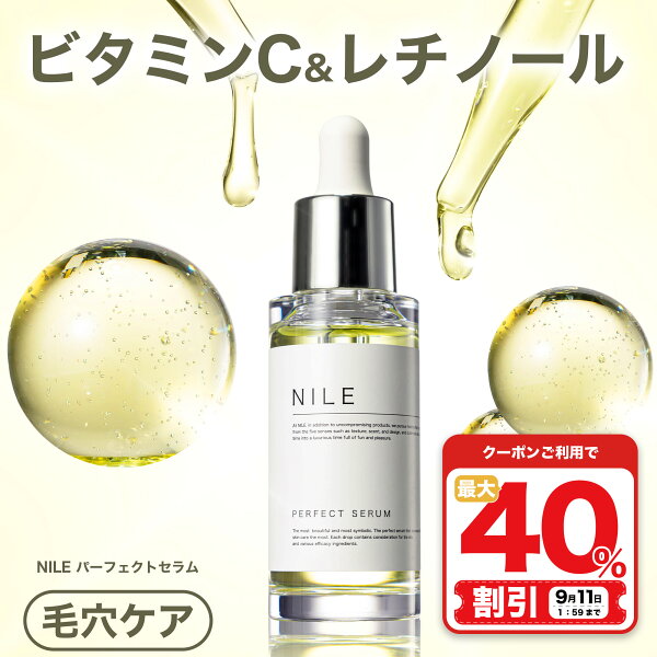 【9/11 1:59まで最大40%OFFクーポン!】NILE 美容液 パーフェクトセラム レチノール ビタミンC ボトル本体 詰め替え用ナイアシンアミド 毛穴 保湿 ハリ