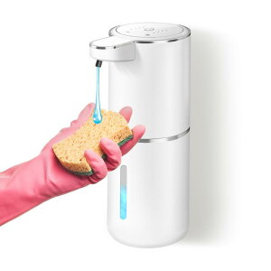 Dalugo ソープディスペンサー 自動 充電式 オートディスペンサー ハンドソープ 食器洗剤 ディスペンサー 非接触式 センサー式 吐出量4段階調整 IPX5防水 380ml大容量 洗面所 キッチン 学校 病院