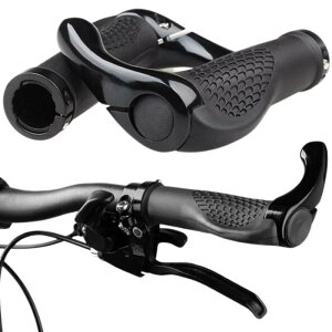 Mellbo 自転車 グリップ マウンテンバイク クロスバイク エルゴグリップ 牛角 アルミ合金 角度自由自在 様々な自転車対応