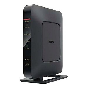 BUFFALO �o�b�t�@���[ ����LAN���[�^�[ �G���g���[���f�� (Wi-Fi 6(11ax)�Ή�/���g��2.4�A5GHz/�u���b�N) WSR-1800AX4-BK