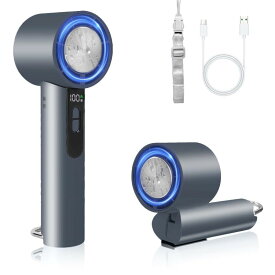 ハンディファン【2025新登場 冷却プレート付き】デジタル表示 日本製ブラシレスモーター搭載 手持ち/首掛け/卓上3in1扇風機 5000mAh大容量 100段階風量調節 強力送風 Type-C充電対応 携帯扇風機