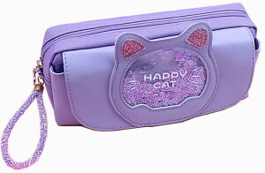 MAYACAT キラキラペンケース きらきら 筆箱 可愛い かわいい おしゃれ 大容量 文房具 小学生 女の子 中学生 高校生 プレゼント 入学祝い 猫 ビーズ 収納 持ち運び