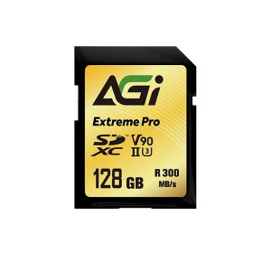 AGI SDJ[h 128GB V90 Extreme SDXC UHS-II U3 (ǂݍ݁Eݑx300/250MBs) SE238 [J[h 8K UHD SDXC fW^J ჌tJɑΉ