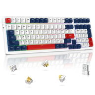 Mambasnake K98 メカニカルキーボード ワイヤレスBluetooth/無線2.4G/有線Type-C ゲーミングキーボード …