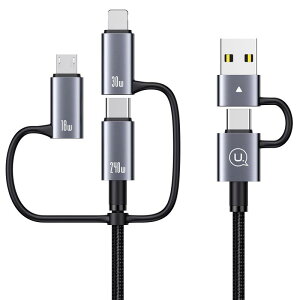 4 in 1 �[�d�P�[�u�� �}���[�d USB Type-C/USB Type-C/IP/Micro 1�{4�� 4�䓯���[�d USB�[�d�P�[�u�� �����f�[�^�]�� ���ϋv�i�C�����҂� �^�C�vC �P�[�u�� �^�C�vC �P�[�u�� ���@��Ή� 1.2M �u���b�N