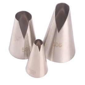 絞り口金 3個セット ステンレス製 口金 ケーキデコレーション 飾り カップケーキ 製菓道具 製菓用品 DIY ベーキングツール (V字型 3個セット)