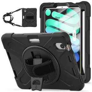 Doo iPad mini A17 Pro �P�[�X (2024 ��7����) iPad mini 6 �P�[�X iPad mini 8.3�C���` �V�����_�[�P�[�X �ϏՌ� �ČRMIL���i Apple Pencil ���[�\ ���C�����X�[�d�Ή� 360�x��]�X