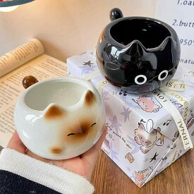 マグカップ レディース かわいい シャム猫 陶磁器 ティーカップ コーヒーカップ 卵型 おしゃれ カップ コップ 卓上 雑貨 インテリア 癒し キャラクター 動物 アニマル 贈り物 ギフト 猫好き 猫雑貨 ペアカップ ペアセット マグ 陶器 食