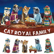 置物 猫 家族 樹脂 彫刻 インテリア 飾り かわいい クリエイティブ 工芸品