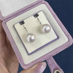 freshwater pearl earrings 1213mm round near flawless S925 silver high heel ear hooks everyday versatile womens earrings casu
