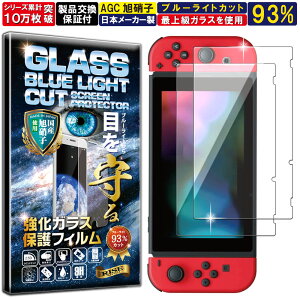 2枚セット ブルーライトカット Nintendo Switch ガラスフィルム Nintendo Switch フィルム 任天堂 スイッチ スウィッチ 対応 硬度 10H W硬化製法 強化ガラス 液晶 画面 保護 保護フィルム 液晶保護フィ