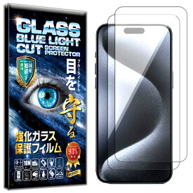 2枚セット ブルーライトカット iPhone 15 Pro Max ガラスフィルム iPhone 15 Pro Max フィルム 硬度10H W硬化製法 強化ガラス 液晶 画面 保護 保護フィルム RISE PRODUCTS