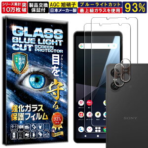2枚+2枚セット ブルーライトカット カメラ レンズ 保護ガラス付 Xperia 10 VI SO-52E SOG14 A402SO XQ-ES44 ガラスフィルム フィルム 硬度 10H 強化ガラス 液晶 画面 保護 フィルム カメラガラス カメラフ