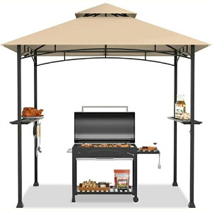 パーゴラシェード ガゼボ BBQ用 ガゼボ 日よけ パーゴラ 245x155x250cm スチール製ホーム キャノピー・ガゼボ 簡単設置 グランピング テラス オーニング